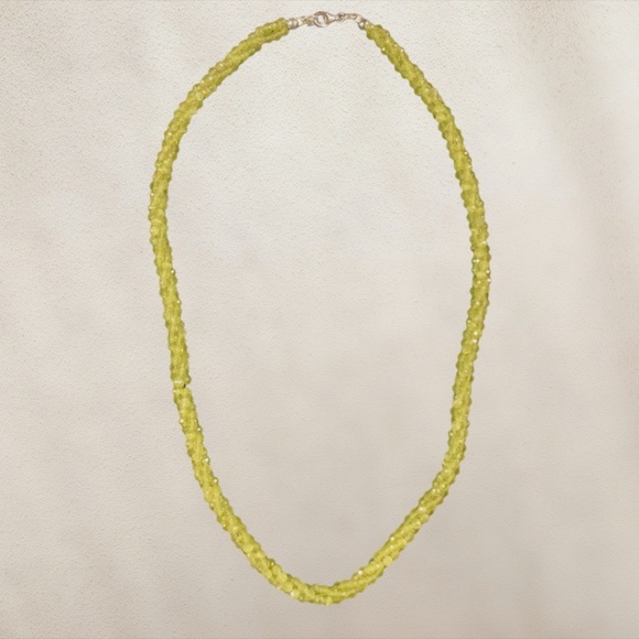 Peridot Beaded Three Layer Twisted Necklace - Picture 1 of 3